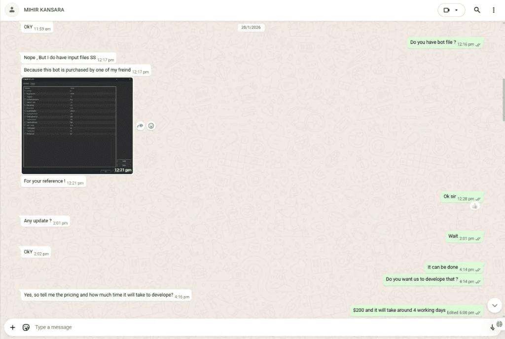 Step 1: Strategy Specification Submission — AlgoTradingBot workflow screenshot