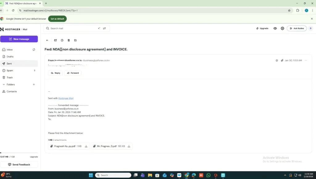 Step 2: NDA & Invoice Confirmation — AlgoTradingBot workflow screenshot