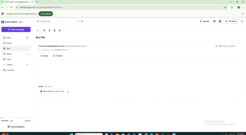 Step 7: Final Project Delivery — AlgoTradingBot workflow screenshot